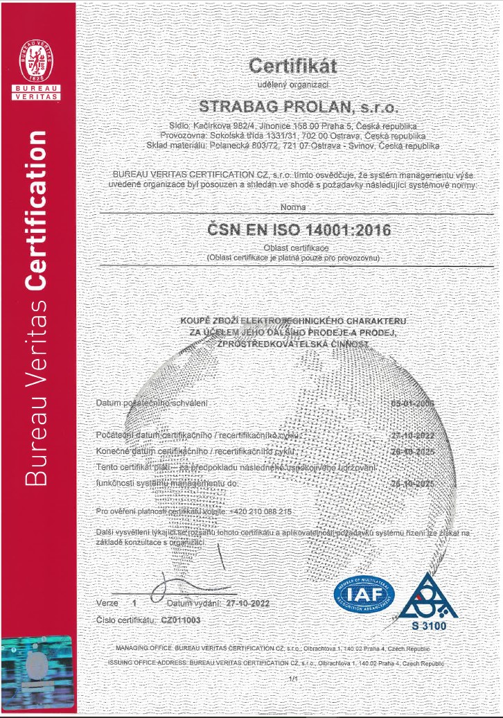 Certifikát EMS